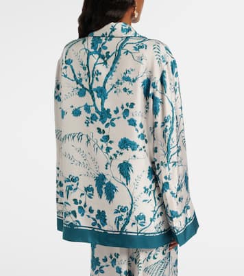 Floral silk pajama shirt | Erdem