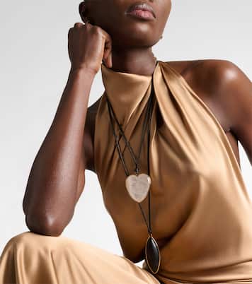 Halskette aus Leder mit Quarz | Jennifer Fisher