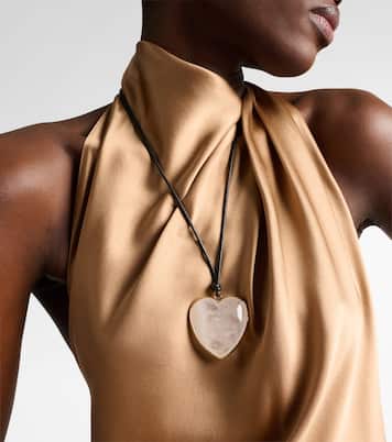 Halskette aus Leder mit Quarz | Jennifer Fisher