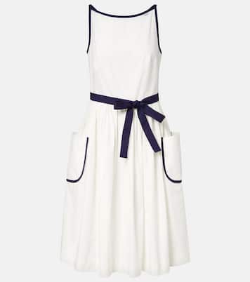 Cotton and linen midi dress | Prada