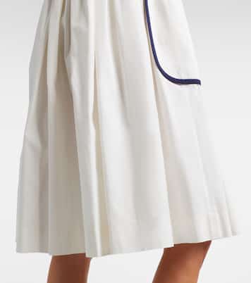 Cotton and linen midi dress | Prada