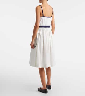Cotton and linen midi dress | Prada