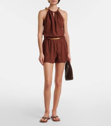 Janet linen-blend shorts  | ViX Paula Hermanny