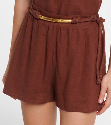 Janet linen-blend shorts  | ViX Paula Hermanny