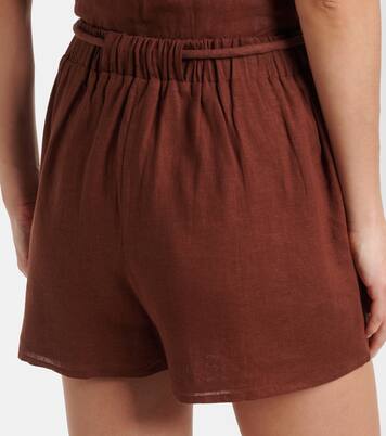 Janet linen-blend shorts  | ViX Paula Hermanny