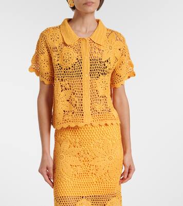 Macks floral crochet cotton shirt | Simkhai