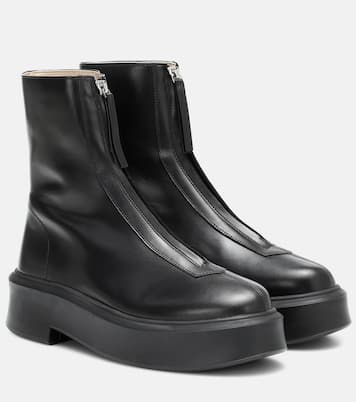 Zipped 1 leather ankle boots | The Row