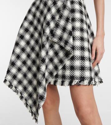 Robe en laine et coton mélangés à carreaux | Oscar de la Renta