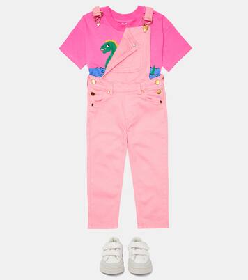 Logo-embroidered denim dungarees | Mini Rodini