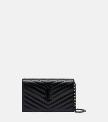 Cassandre matelassé envelope leather wallet on chain | Saint Laurent
