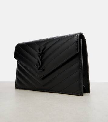 Cassandre matelassé envelope leather wallet on chain | Saint Laurent