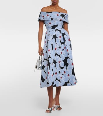 Robe midi Georgina brodée à fleurs | Rebecca Vallance