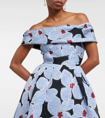 Robe midi Georgina brodée à fleurs | Rebecca Vallance