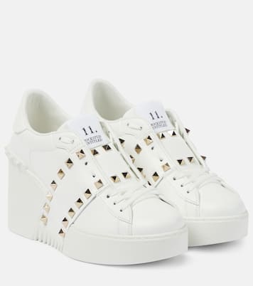 Open Disco leather wedge sneakers | Valentino Garavani