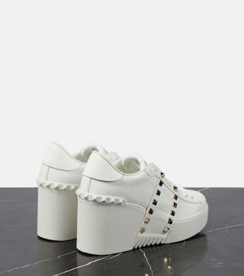 Open Disco leather wedge sneakers | Valentino Garavani