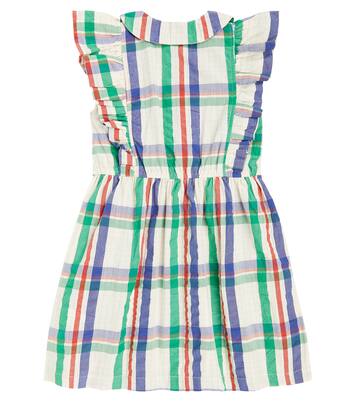Checked ruffle-trimmed cotton dress | Bobo Choses