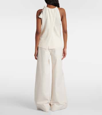 Moriana halterneck linen top and hat set | Max Mara