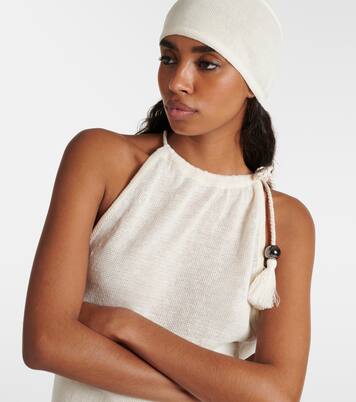Moriana halterneck linen top and hat set | Max Mara