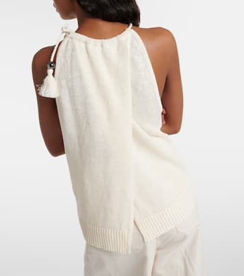 Moriana halterneck linen top and hat set | Max Mara