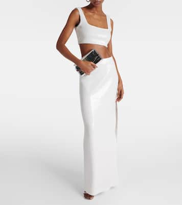Bridal Cropped-Top Beating Heart mit Pailletten | Galvan