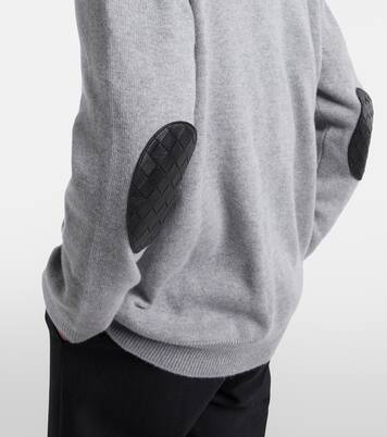 Leather-trimmed cashmere-blend cardigan | Bottega Veneta