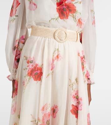 Falda larga Lightburst de algodón y seda | Zimmermann