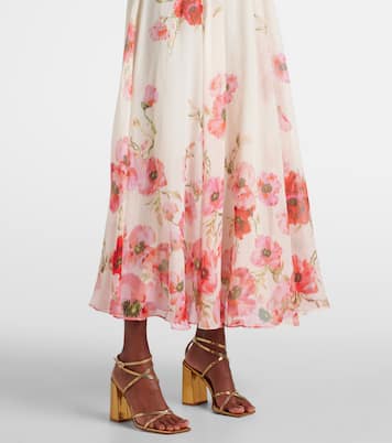 Falda larga Lightburst de algodón y seda | Zimmermann