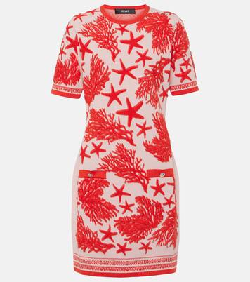 Barocco Sea提花迷你连衣裙 | Versace