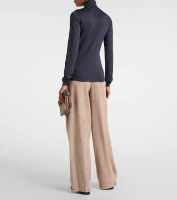 Turtleneck cashmere-blend top | Brunello Cucinelli