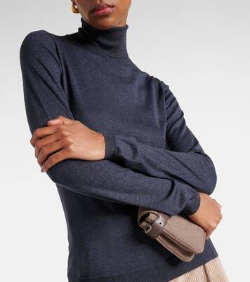 Turtleneck cashmere-blend top | Brunello Cucinelli