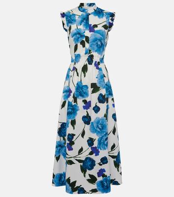 Floral cotton poplin midi dress | Erdem