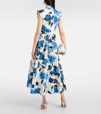 Floral cotton poplin midi dress | Erdem