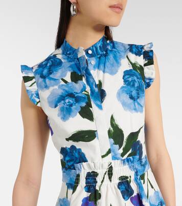 Floral cotton poplin midi dress | Erdem