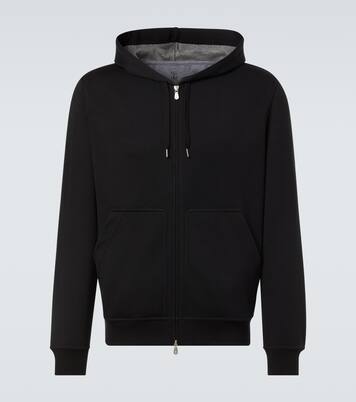 Sweat-shirt à capuche en coton mélangé | Brunello Cucinelli