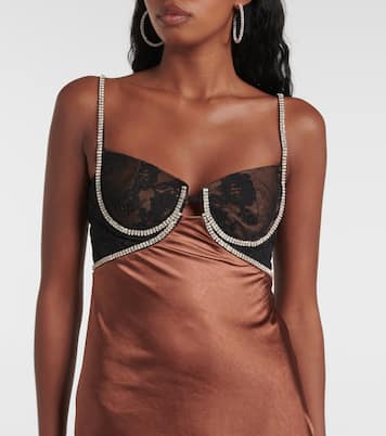 Verzierte Robe aus Satin | Self-Portrait