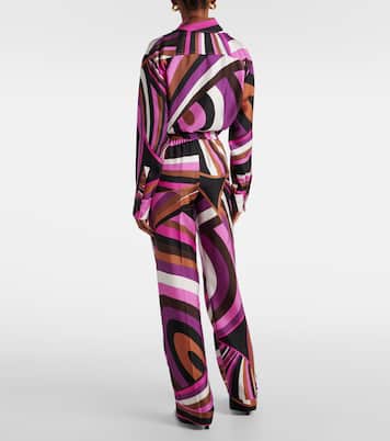 Weite High-Rise-Hose Iride aus Seiden-Twill | Pucci