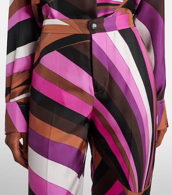 Weite High-Rise-Hose Iride aus Seiden-Twill | Pucci