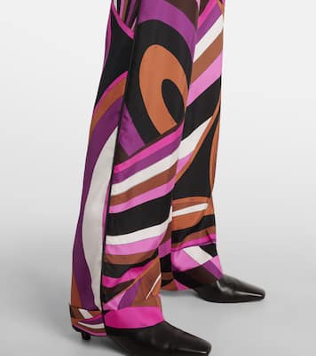 Weite High-Rise-Hose Iride aus Seiden-Twill | Pucci