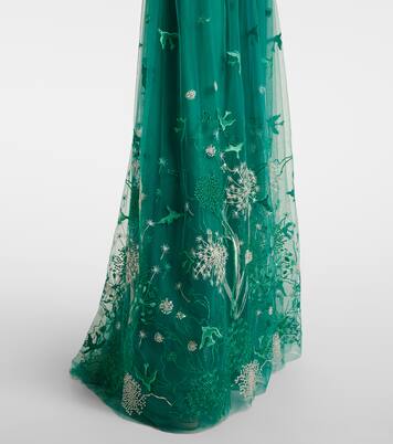 Robe longue brodée à fleurs | Costarellos