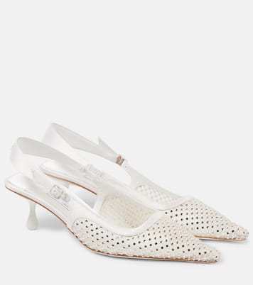 Amel 50 embellished mesh slingback pumps | Jimmy Choo