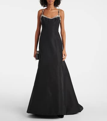Tumpet embellished silk gown | Monique Lhuillier