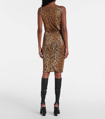 Safety Pin gathered leopard-print pencil skirt | Versace