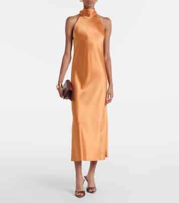Robe midi Sienna en satin | Galvan