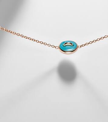 Pom Pom Dot 18kt rose gold pendant bracelet with turquoise and diamonds | Pomellato
