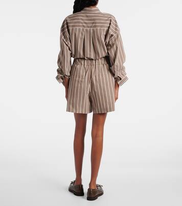 Striped cotton-blend Bermuda shorts | Brunello Cucinelli