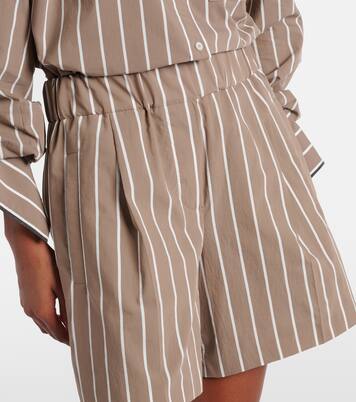 Striped cotton-blend Bermuda shorts | Brunello Cucinelli
