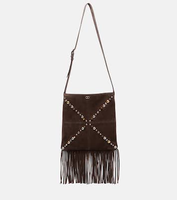 Nellcôte embellished suede shoulder bag | Valentino Garavani