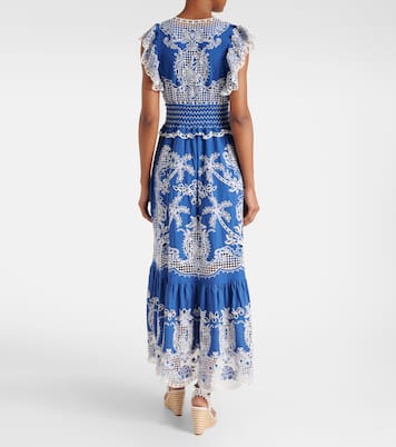 Besticktes Maxikleid aus einem Leinengemisch | Farm Rio