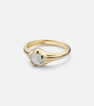 Ring Crosby aus 10kt Gelbgold (417/1000) mit Diamanten | Stone and Strand