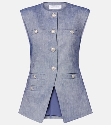 Tamara linen-blend vest | Veronica Beard